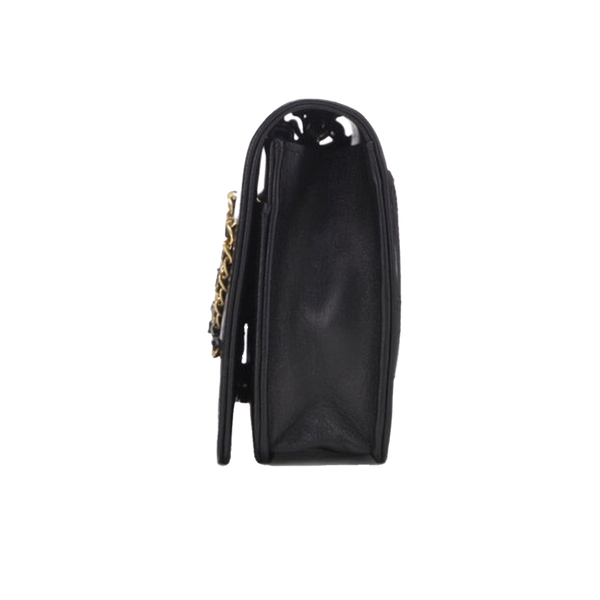CHANEL Black Calfskin Signe Wallet On Chain ( WOC )