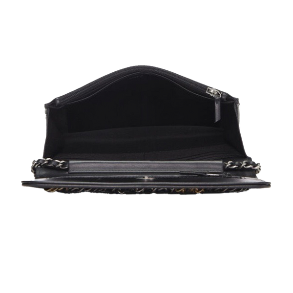 CHANEL Black Calfskin Signe Wallet On Chain ( WOC )