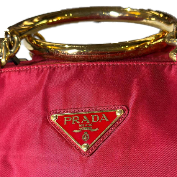 Prada Tessuto Metallo Tote