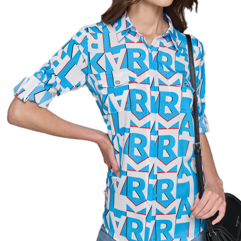 SUMMER PARIS FONT WHIMSY BLOUSE