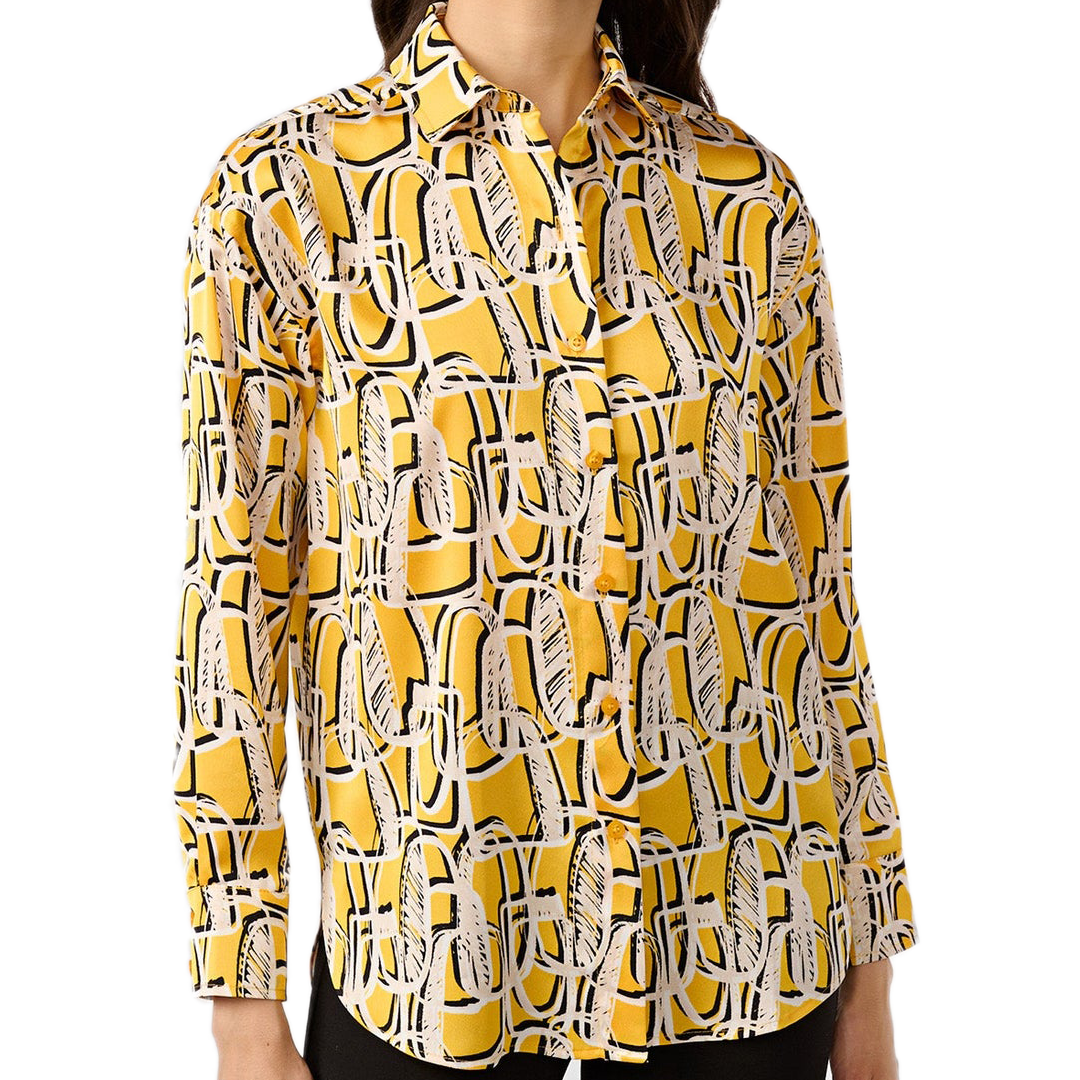 Silky printed Blouse Yellow