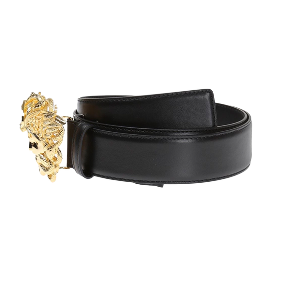 VERSACE BLACK LEATHER BELT