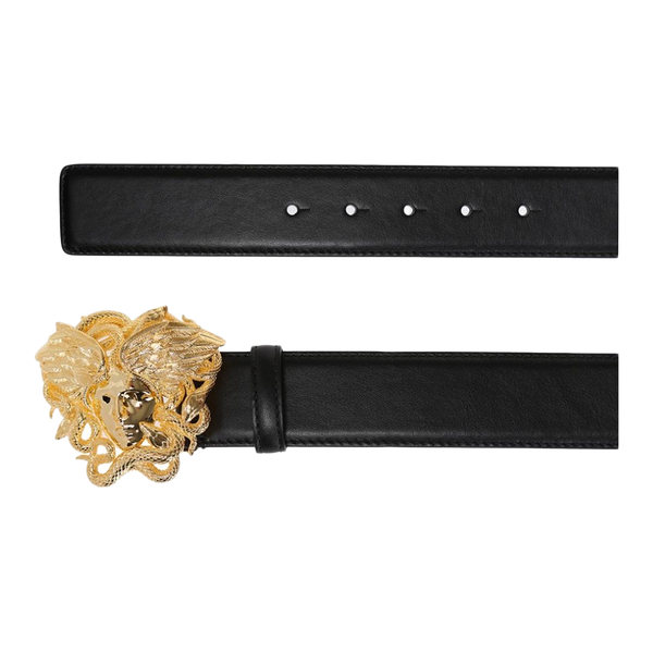 VERSACE BLACK LEATHER BELT