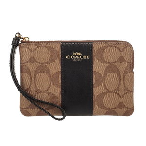 Coach Corner Zip Wristlet In Signature