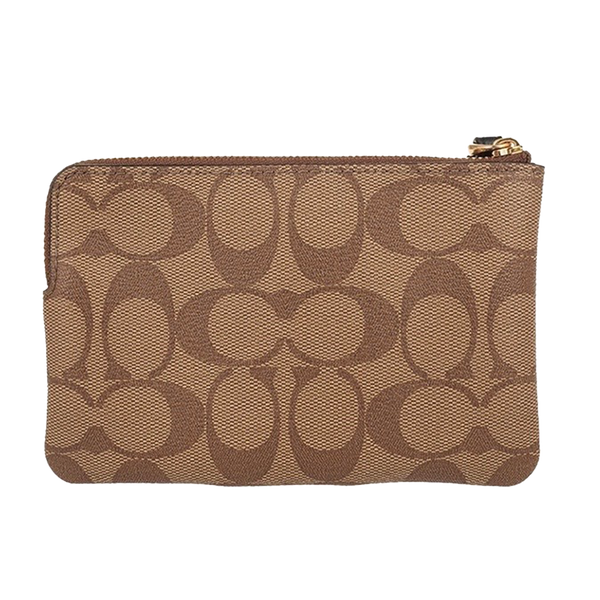 Coach Corner Zip Wristlet In Signature