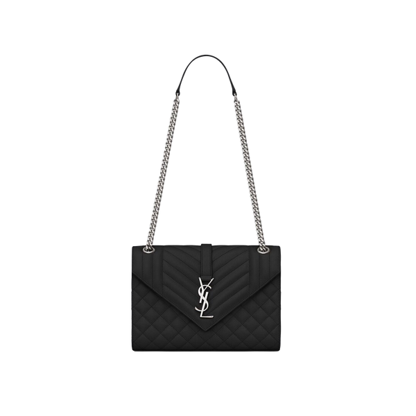 ENVELOPE MEDIUM CHAIN BAG IN MIX MATELASSÉ GRAIN DE POUDRE EMBOSSED LEATHER