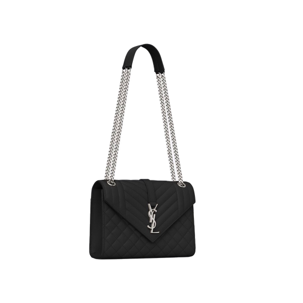 ENVELOPE MEDIUM CHAIN BAG IN MIX MATELASSÉ GRAIN DE POUDRE EMBOSSED LEATHER