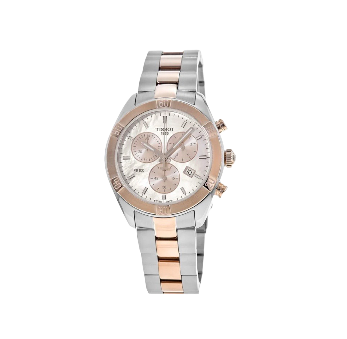 Women Rose Gold Toned PR 100 Sport Chic Mother of Pearl